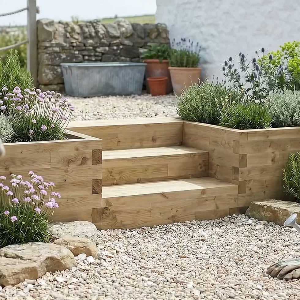 Potager surélevé - Escalier / 127,5 x 112,5 x 65 cm