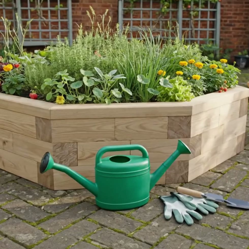 Carré potager surélevé octogonal / 150 x 150 x 35 cm