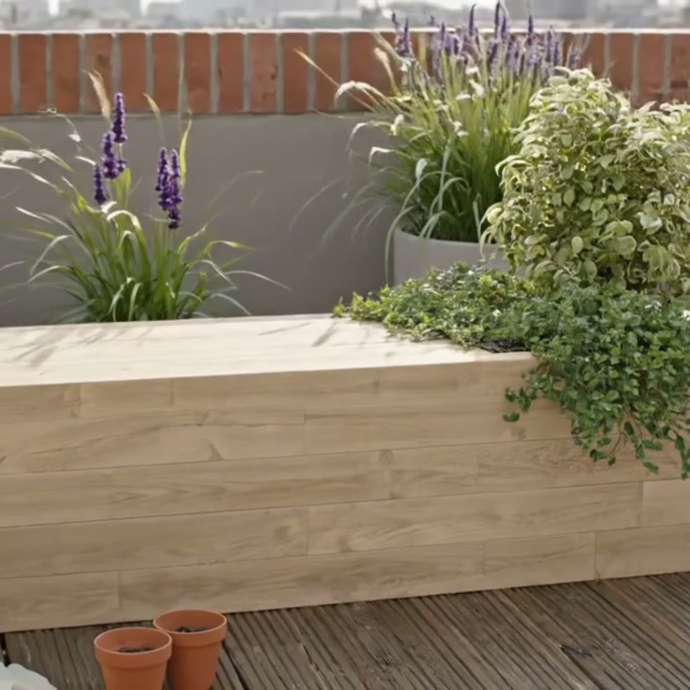 Jardinière bois - Banc de jardin moderne / 187,5 x 75 x 45 cm