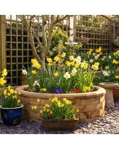 Jardinière bois ronde - Basse / 123 x 35 cm