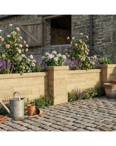 Mur de soutènement - Quatre piliers  /  555 x 65 cm