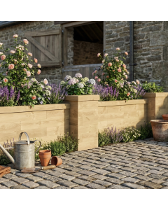 Mur de soutènement - Quatre piliers  /  555 x 65 cm