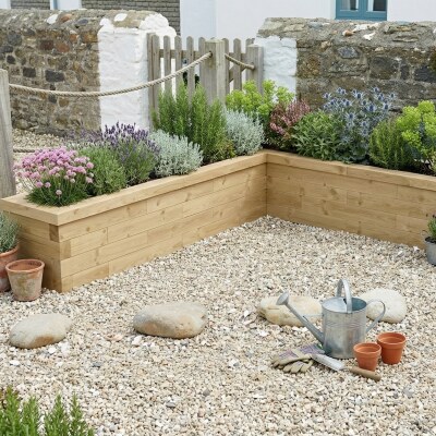Jardinière Surélevée étroite et forme L / 2,625 x 2,25 x 0,45 x 0,45 x 0,45 m