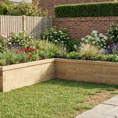 Potager Surélevé Forme L Coin Terrasse / 2,625 x 2,25 x 0,45 x 0,45 x 0,45 m