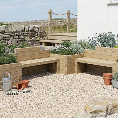 Banc de jardin pour enfants - Jardinières bois / 3,0 x 3,0 x 0,65 m