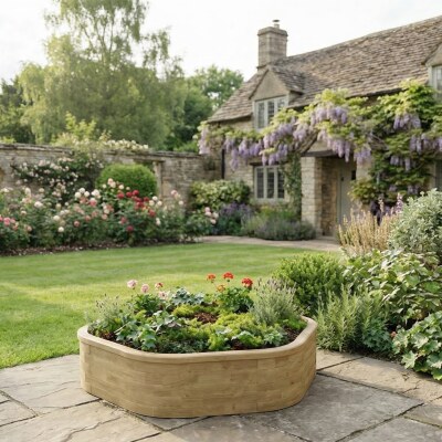 Kit de bordure d'arbre en bois haut / 2,42 x 2,25 x 0,55 m
