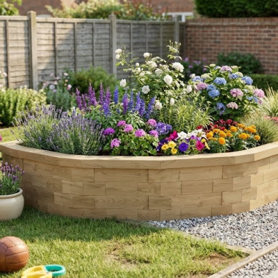 Semicircular Raised Bed / 3 x 1.502 x 0.45m