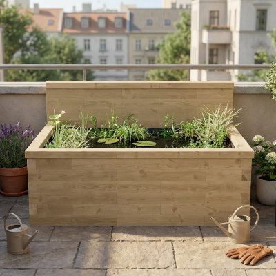 Bassin surélevé avec mur haut / 1.875 x 1.125 x 0.65m