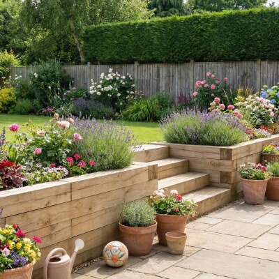 Coffre de terrassement de jardin / 3 m x 0,75 m x 0,55 m