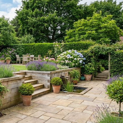 Wooden Garden Terracing / 3 x 0.75 x 0.55m