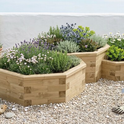 Jardinière bois octogonale - Multiniveaux / 327,2 x 224,8 x 55 cm 