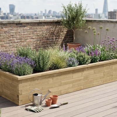 Grande jardinière bois - XXXL / 375 x 150 x 55 cm