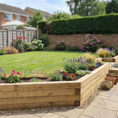Mur de soutènement - Angle avec escalier / 8.55m x 1.5m x 0.75m
