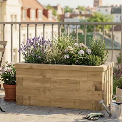 Petite jardinière bois / 90 x 45 x 45 cm