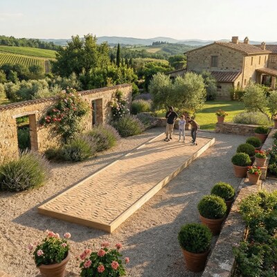 Terrain de pétanque / 12 m x 3 m x 0,25 m
