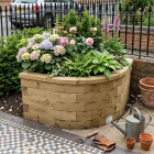 Grande jardinière bois d’angle arrondie  / 97,5 x 97,5 x 55 cm