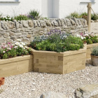 Jardinières bois hexagonales - Trois pièces multiniveaux  / 302,4 x 94,9 x 45 cm