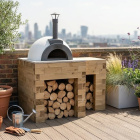 Base en bois pour four à pizza avec plan de travail / 1,5 m x 0,9 m x 0,95 m