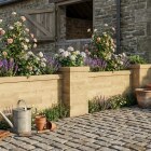 Mur de soutènement - Quatre piliers  /  555 x 65 cm