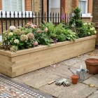Jardinière bois en traverses paysagères - Longue  / 300 x 45 x 45 cm