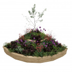 Jardinière bois d’angle arrondie en cascade - Longue / 225 x 225 x 45 cm