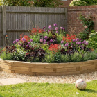 Jardinière bois d’angle arrondie en cascade - Longue / 225 x 225 x 45 cm