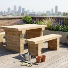 Ensemble de table et banc / 1.5 x 1.65 x 0.75 m