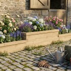 Jardinière bois multiniveaux - Extra longue / 3,75 x 0,75 x 0,45 m