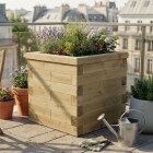 Jardinière bois en cube / 0,75 x 0,75 x 0,75 m