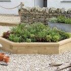 Jardinière bois d’angle en diamant - basse / 1,5 x 1,5 x 0,25 m