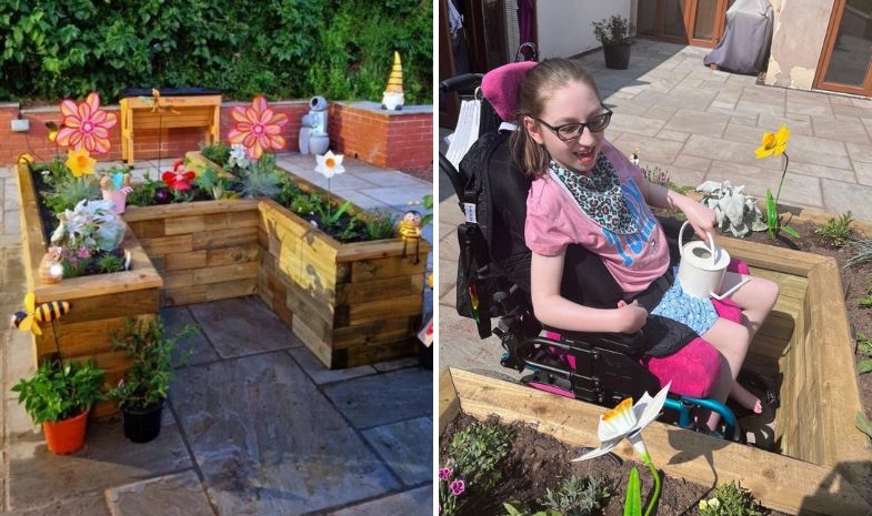 H-shaped accessible raised bed